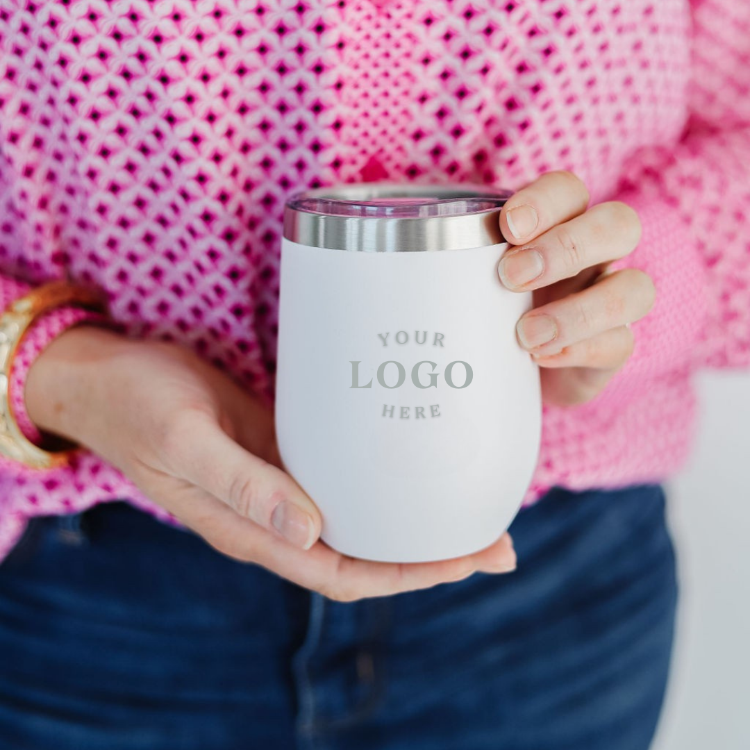 Cobranding placement example on an Ecoset Tumbler.