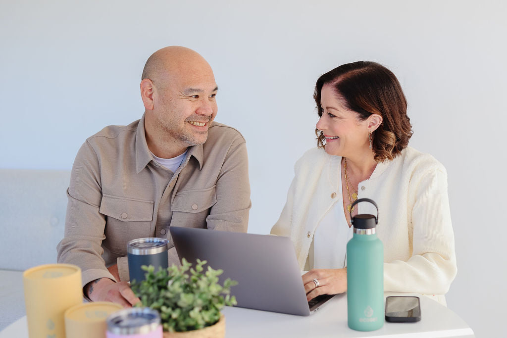 The owners of Ecoset, Sarah and Oscar.